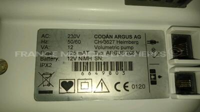 Lot of 2 x Covidien Monitoring Systems Bis/Bis Vista - YOM 2016/2010 - S/W 3.22/3.20 and 2 x Codan Volumetric Pumps Argus 708 V (All Power Up) *8909827/6649803/VT40295/VT15792* - 10