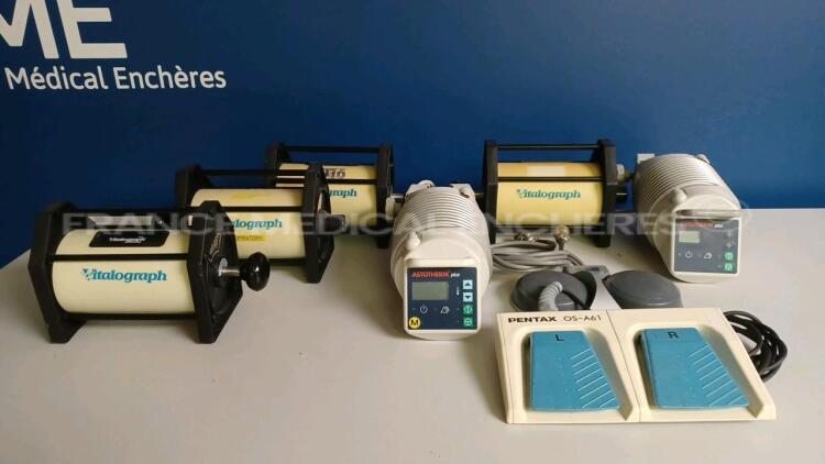 Lot of 2 x Stihler Electronic Blood and Infusion Warming Units Astotherm Plus - YOM 2001/2002 and 1 x Pentax Dual Footswitch OS-A61 - YOM 2008 and 1 x Toshiba Dual Footswitch UZFS002A and 4 x Vitalograph Syringes (Untested) *A010089/99A0694241/DUK1049/BUK