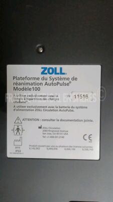 Lot of 2 x Zoll Resuscitation System AutoPulse Model 100 - YOM 2008/2015 (Untested - Missing Batteries) and 2 x Zoll Multi Chemistry Battery Chargers (Powers up) *11516/21900* - 9