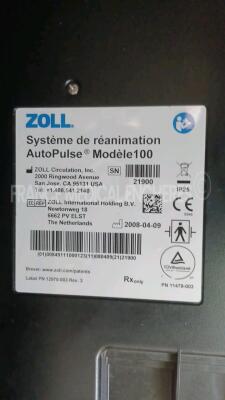 Lot of 2 x Zoll Resuscitation System AutoPulse Model 100 - YOM 2008/2015 (Untested - Missing Batteries) and 2 x Zoll Multi Chemistry Battery Chargers (Powers up) *11516/21900* - 10