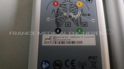 Lot of 1 x GE Central Station Carescape MAI700 - French Language (Powers up) and 1 x GE Telemetry Server Carescape MP100R - YOM 10/2015 (Powers up) and 3 x GE Telemetry Transmitters T4 - YOM 2022 (All power up) *SEE15423327GA/SFY22360004SA/SFY22480089SA/S - 10