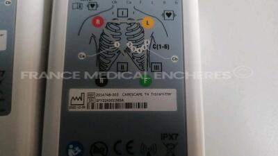 Lot of 1 x GE Central Station Carescape MAI700- YOM 2017 - French Language (Powers up) and 1 x GE Telemetry Server Carescape MP100R - YOM 2012 (Powers up) and 3 x GE Telemetry Transmitters T4 - YOM 2022 (All power up) *SEE12490265GA/SKN17190068SA/SFY22030 - 10