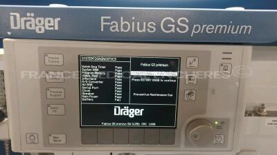 Drager Ventilator Fabius GS premium - YOM 2009 - S/W 3.35 - 35 589 hours -(Powers up) *asal0055* - 2