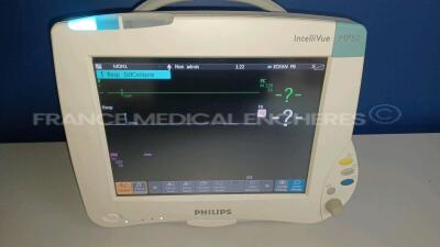 Philips Patient Monitors Intellivue Cardiac MP50 - YOM 2005 - S/W K.21.42 - French Language - w/ 1 x Philips Modules M3001A - YOM 2009 (Powers up) *DE44019052/DE907T1599* - 2