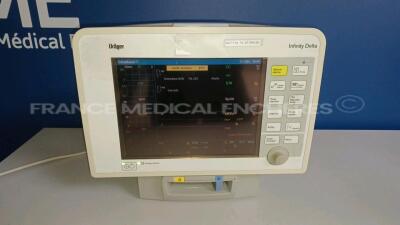 Drager Patient Monitor Infinity Delta - YOM 2010 - S/W VF8.1-W - French Language - w/ 1 x Drager Infinity Dock Station - YOM 2005 (Powers up - See damages - See Pictures) *6002536269*