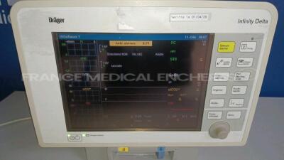 Drager Patient Monitor Infinity Delta - YOM 2010 - S/W VF8.1-W - French Language - w/ 1 x Drager Infinity Dock Station - YOM 2005 (Powers up - See damages - See Pictures) *6002536269* - 5