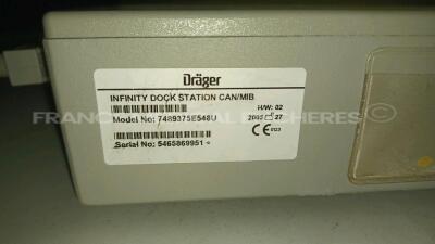 Drager Patient Monitor Infinity Delta - YOM 2010 - S/W VF8.1-W - French Language - w/ 1 x Drager Infinity Dock Station - YOM 2005 (Powers up - See damages - See Pictures) *6002536269* - 9