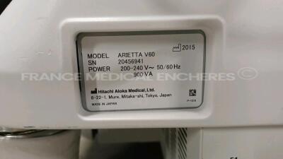 Aloka Ultrasound Arietta 60 - YOM 2015 w/ Sony Hybrid Graphic Printer UP-X898MD - wheels housing damaged see picture (Powers up) *20456941* - 12