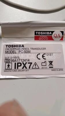 Toshiba Ultrasound Aplio 400 TUS A-400 YOM 2013 - w/ PST-25BT probe YOM 2013 - PVT-712BT probe YOM 2013 - PC-50M probe YOM 2017 (Powers up) *TDA13Y2219* - 14