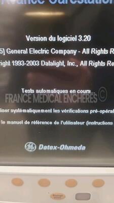 Datex Ohmeda Anesthesia Machine S5/Avance - S/W 3.20 - w/ GE module E-CAI0-OO YOM 10/2013 (Powers up) *ANBH00598* - 4