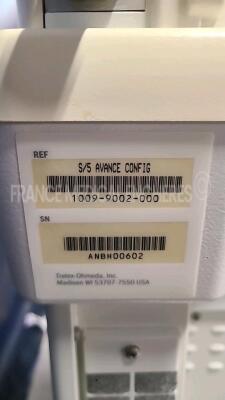 Datex Ohmeda Anesthesia Machine S5/Avance - S/W 3.20 - w/ GE module E-CAI0-OO YOM 10/2013 (Powers up) *ANBH00602* - 11