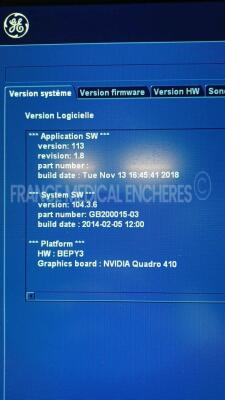 GE Ultrasound Vivid E9 - YOM 2015 - S/W 113 - Options - 4D - 4D Advanced - Advanced QScan Imaging - AFI - IMT - SCan Assist Pro - VG Contrast - Advanced Contrast - DICOM - Stress Module - 2D - Vivid E9 4D Expert Option w/ GE Probe M5Sc-D - YOM 2021 (Power - 8