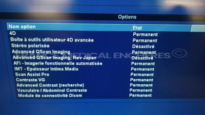 GE Ultrasound Vivid E9 - YOM 2015 - S/W 113 - Options - 4D - 4D Advanced - Advanced QScan Imaging - AFI - IMT - SCan Assist Pro - VG Contrast - Advanced Contrast - DICOM - Stress Module - 2D - Vivid E9 4D Expert Option w/ GE Probe M5Sc-D - YOM 2021 (Power - 14