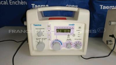 Lot of 2 x Taema Ventilator Osiris 1 - S/W V1.020 - w/ 2 x Power Supplies and 2 x Transport Carry Cases (Both power up) *D0412/A0504* - 4