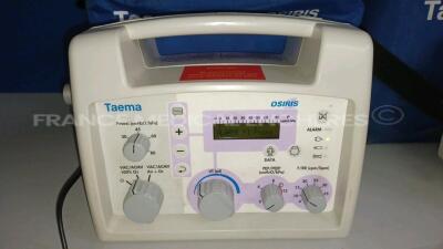 Lot of 2 x Taema Ventilator Osiris 1 - S/W V1.020 - w/ 2 x Power Supplies and 2 x Transport Carry Cases (Both power up) *A0515/A0488* - 4