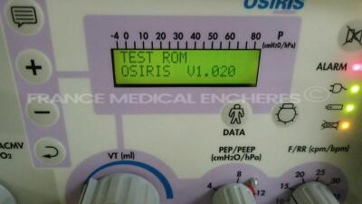 Lot of 2 x Taema Ventilator Osiris 1 - S/W V1.020 - w/ 2 x Power Supplies and 2 x Transport Carry Cases (Both power up) *A0702/A0694* - 2