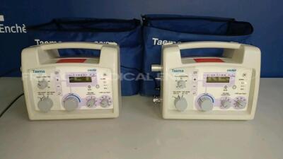 Lot of 2 x Taema Ventilator Osiris 1 - S/W V1.020 - w/ 2 x Power Supplies and 2 x Transport Carry Cases (Both power up) *A0506/A0706*