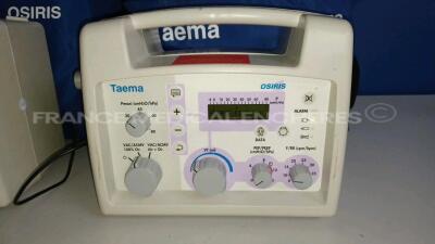 Lot of 2 x Taema Ventilator Osiris 1 - S/W V1.020 - w/ 2 x Power Supplies and 2 x Transport Carry Cases (Both power up) *D0419/A0692* - 5