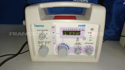 Lot of 2 x Taema Ventilator Osiris 1 - S/W V1.020 - w/ 2 x Power Supplies and 2 x Transport Carry Cases (Both power up) *A0707/D0410* - 4