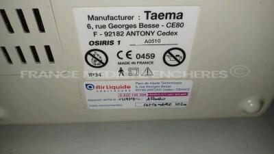 Lot of 2 x Taema Ventilator Osiris 1 - S/W V1.020 - w/ 2 x Power Supplies and 2 x Transport Carry Cases (Both power up) *A0510/A0509* - 8