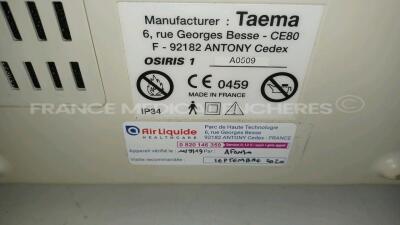 Lot of 2 x Taema Ventilator Osiris 1 - S/W V1.020 - w/ 2 x Power Supplies and 2 x Transport Carry Cases (Both power up) *A0510/A0509* - 9