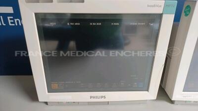 Lot of 6 x Philips Patient Monitors IntelliVue MP70 - YOM 2007/2009 - S/W J.10.52 (All power up) *DE73163665/DE84388421/DE73163764/DE73163664/DE73163773/DE61756592* - 2