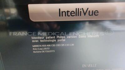 Lot of 6 x Philips Patient Monitors IntelliVue MP70 - YOM 2007/2009 - S/W J.10.52 (All power up) *DE73163665/DE84388421/DE73163764/DE73163664/DE73163773/DE61756592* - 18