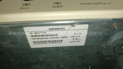 Lot of 4 x Siemens Patient Monitoring Base Systems SC 8000 - YOM 2003 - S/W VF4.3-W - w/ 3 x Acer Monitors AL1717 F - YOM 2007 (All power up - Missing monitor for one unit - French Language - See Pictures) *5493195752/5493197750/5493195253/5493195155* - 18