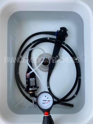 Olympus Colonoscope CF-H190i Evis Exera 3 Engineer’s report : Optical system no fault found ,Angulation no fault found , Insertion tube no fault found , Light transmission no fault found , Channels no fault found , Leak no fault found *2501046*