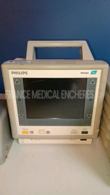 Lot of 1 x Philips Patient Monitor M3046A M4 - w/ Philips Module M3001A (No Power) and 1 x Olympus Cold Light Supply CLK-3E (Powers up) and 1 x Heerbrugg Transformer Wild Mtr-2 (Powers up) *510874R/9181/DE5630GVTO* - 3