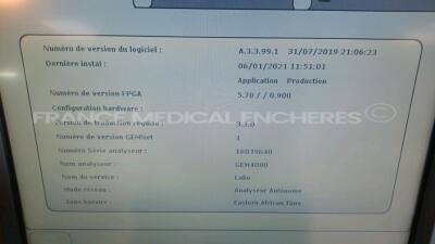 Instrumentation Laboratory Blood Gas Analyzer GEM Premier 4000 - S/W A.3.3.99.1 (Powers up - French Language - See Pictures) *16039640* - 6
