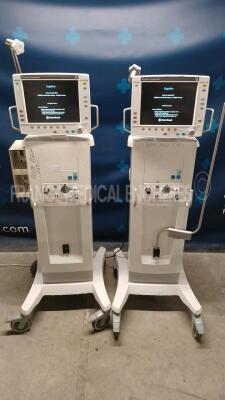 Lot of 2x Datex Ohmeda Ventilators Engstrom Carestation - S/W 5.05 and 6.01 - Count 13018h and 96976h (Both power up) *CBCP00228/CBCN01052*