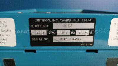 Lot of 1 x Critikon Vital Signs Monitor 8103 and 2 x Smith Medical Ambulatory Infusion System CADD-Solis - YOM 2013/2012 - w/ 1 x Power Supply and 1 x Biotest Diagnostics Airborne Particle Counter APC-1000 and 1 x Nihon Kohden Electrocardiograph ECG-6851K - 4