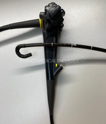 Olympus Gastroscope GIF-Q180 Engineer report: Optical system no fault found, Angulation no fault found, Insertion tube no fault found , Light transmission brightness issue , Channels no fault found , Leak in the handle, *2204129