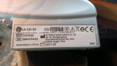 GE Ultrasound Logiq e - YOM 06/2015 - Version R.8.0.5 - w/ 1 x GE Transducer L4-12t-RS - YOM 2017 (Powers up) *428767WX8/588433WX3* - 12