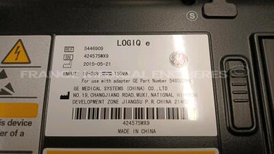 GE Ultrasound Logiq e - YOM 05/2015 - S/W 9.0.4 - Options - Needle w/ GE Probe L4-12t6RS - YOM 08/2022 (Powers up) *1152312WX3/424575WX9* - 12