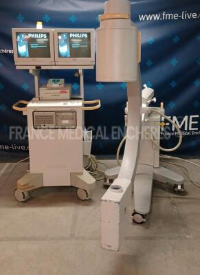 Philips X-Ray C-Arm BV Libra - YOM 12/2001 - S/W R3.4.2 - w/ Dual Monitor Workstation and Sony Hybrid Graphic Printer UP-970AD (Powers up - Sightly Damaged - See Pictures) *4721420/000491*