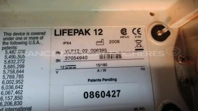 Medtronic/Physio-Control Defibrillator/Monitor Lifepak 12 - YOM 2008 - S/W 3011371-134 - User Test Passed - Multilingual Device - Missing Paddles - w/ 1 x ECG Leads and 1 x SPO2 Sensors (Powers up - Slight Scratches - Batteries not included - See Pictures - 14