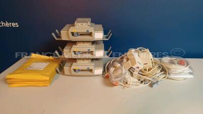 Mixed lot of 3 x Drager Dock Stations Infinity - YOM 2009 - w/ Drager Cables and 5 x Drager Air Filter NP Modules and 3 x Edward Lifesciences Cables 896012013 (Untested) *5469638444/5469648941/5469540656*