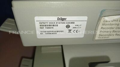 Mixed lot of 3 x Drager Dock Stations Infinity - YOM 2009 - w/ Drager Cables and 5 x Drager Air Filter NP Modules and 3 x Edward Lifesciences Cables 896012013 (Untested) *5469638444/5469648941/5469540656* - 6