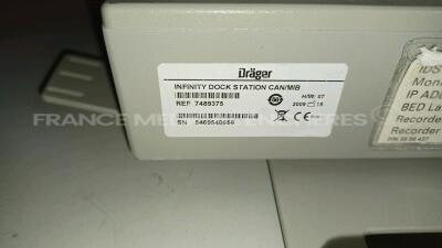 Mixed lot of 3 x Drager Dock Stations Infinity - YOM 2009 - w/ Drager Cables and 5 x Drager Air Filter NP Modules and 3 x Edward Lifesciences Cables 896012013 (Untested) *5469638444/5469648941/5469540656* - 8