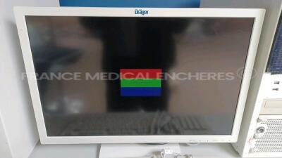 Lot of 1 x Drager LCD Monitor PC22012R - YOM 07/2014 (Powers up - Slight Scratches - See Pictures) and 2 x Drager Infinity Central Station CPU ( One unit is no power - Power button needs to be repaired - See Pictures) and 1 x Silver Seal Medical Keyboard - 2