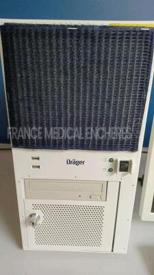 Lot of 1 x Drager LCD Monitor PC22012R - YOM 07/2014 (Powers up - Slight Scratches - See Pictures) and 2 x Drager Infinity Central Station CPU ( One unit is no power - Power button needs to be repaired - See Pictures) and 1 x Silver Seal Medical Keyboard - 5