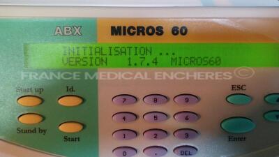 Horiba Medical Hematology Analyzer ABX Micros 60 OS - YOM 2014 - S/W 1.7.4 (Powers up - French Language - See Pictures) *411OS94519* - 4