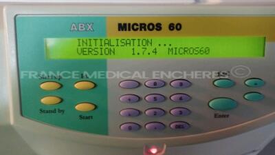 Horiba Medical Hematology Analyzer ABX Micros 60 OS - YOM 2015 - S/W 1.7.4 (Powers up - French Language - See Pictures) *401OS93759* - 4