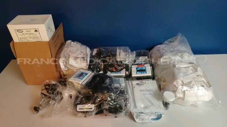 Lot of 7 x Micrel Ambulatory Infusion Pumps Rythmic Evolution - w/ mixed lot of consumables (Untested)