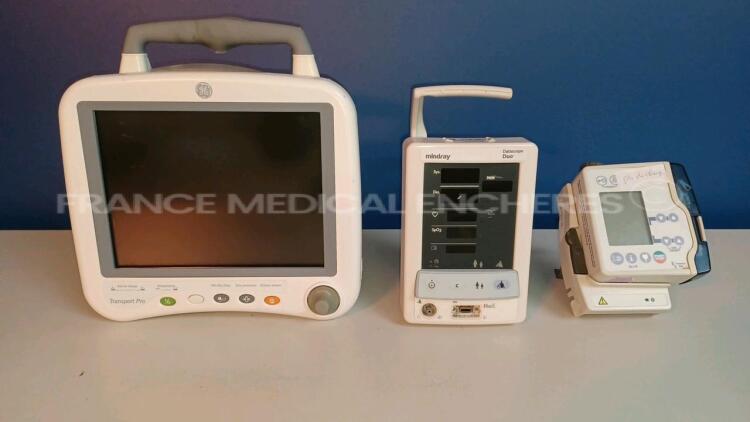 Lot of 1 x GE Patient Monitor Transport Pro - YOM 04/2010 - REF 2020155-002 and 1 x Mindray Vital Signs Monitor Duo and 1 x Fresenius Kabi Nutrition Pump Applix Smart IEC (All Untested - Damaged - See Pictures) *SCS10144533GA/18938822* INV - 1260349/04604