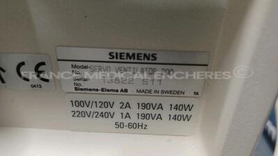 Lot of 2x Siemens Ventilators Servo 300A and 1x Siemens Ventilator Servo 300 (All no power) *08284/13822/02610S11* - 7