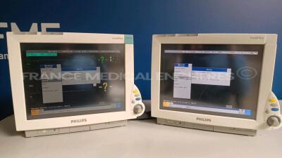 Lot of 2 x Philips Patient Monitors IntelliVue MP70 - YOM 2004 - S/W 8.10.02 (Both power up) *DE35023354/DE35023359*