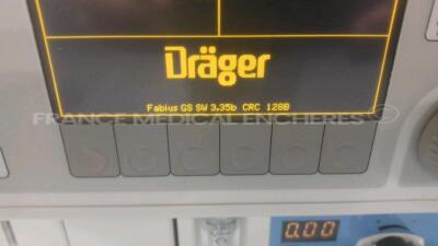 Drager Ventilator Fabius GS - YOM 2006 - S/W 3.35 fully functional (Powers up) *arxc0075* - 2